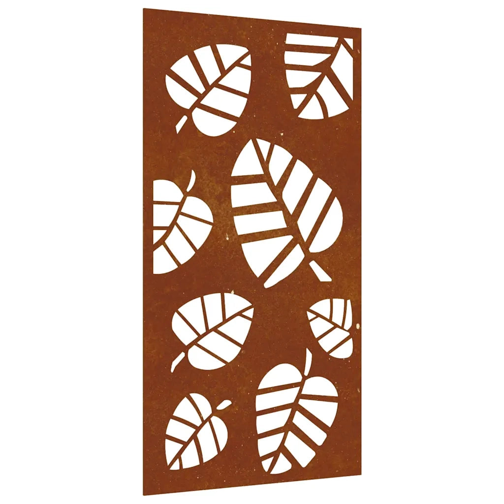 Decorazione Muro da Giardino 105x55 cm Foglia Acciaio Cortencod mxl 106675