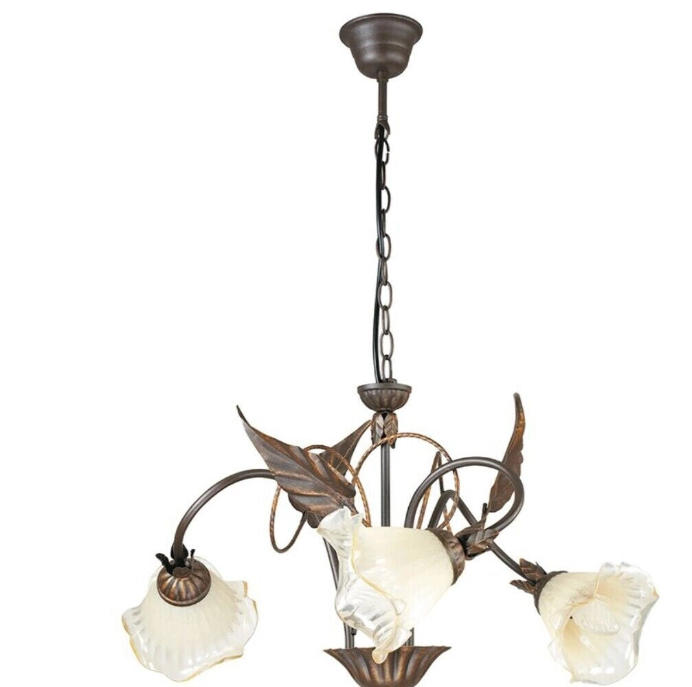 Lampadario Autunno Marrone 3Xe14 60X40Cm - Fan Europe