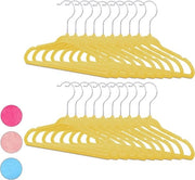 Set di appesi per bambini a 20 appesi anti-slip in flanella morbida per bambini - 360° girevoli - Giallo - 28 x 18 x 05 cm