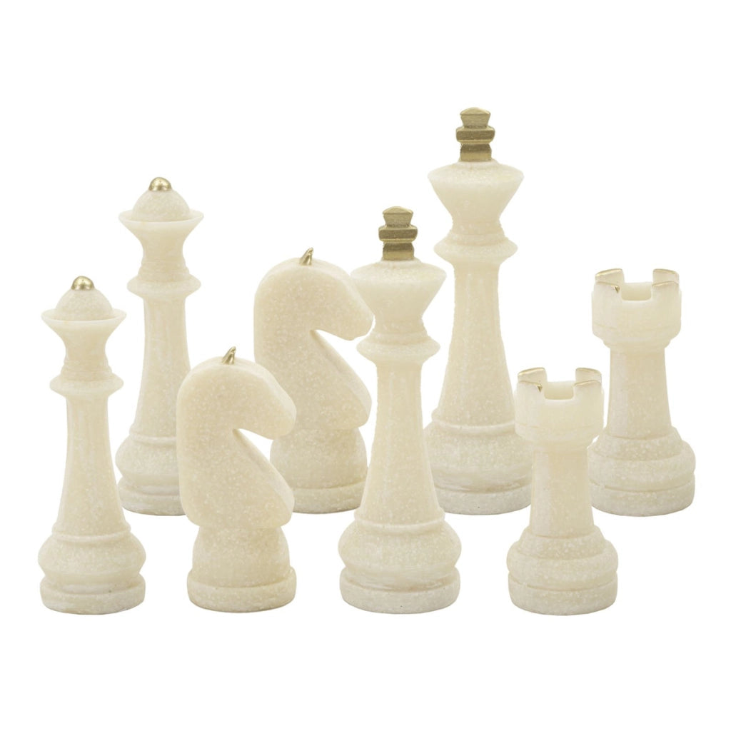 Scultura Scacchi 6, Bianco, Poliresina, 4,4x4,4x10,3 cm