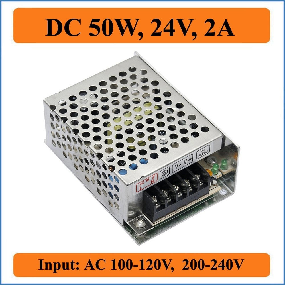 Trade Shop - Alimentatore Trasformatore Stabilizzato Per Strisce Led 24v Dc Swintching Ampere -     -2 Ampere  -