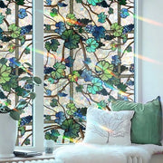 Foglia di vetro per finestra decorativa, 45 x 100 cm, doppia faccia, statica, trasparente, ondorosso, anti-intrusione