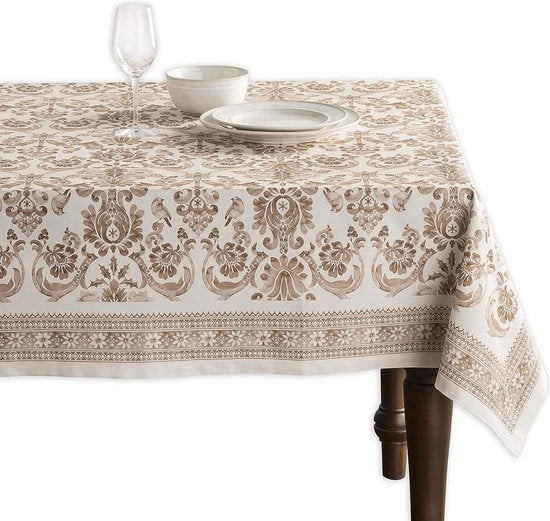 Tappeto da tavolo - impermeabile - lussuoso di 100% cotone - soffice - respirante per decorazione tavola cucina, cena, festa, matrimonio, Natale, Capodanno (rettangolare - grande formato 160 cm x 220 cm)