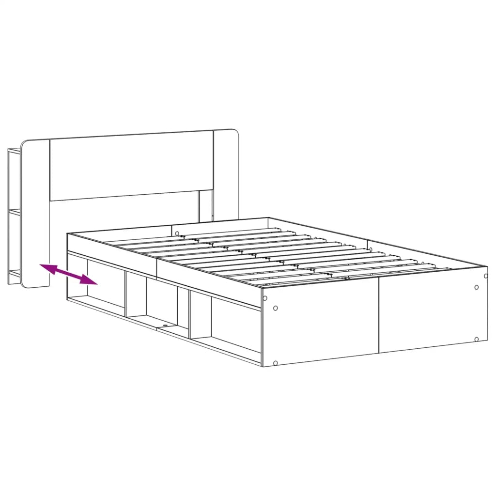 Telaio del letto con storage Legno antico 120 x 200 cm