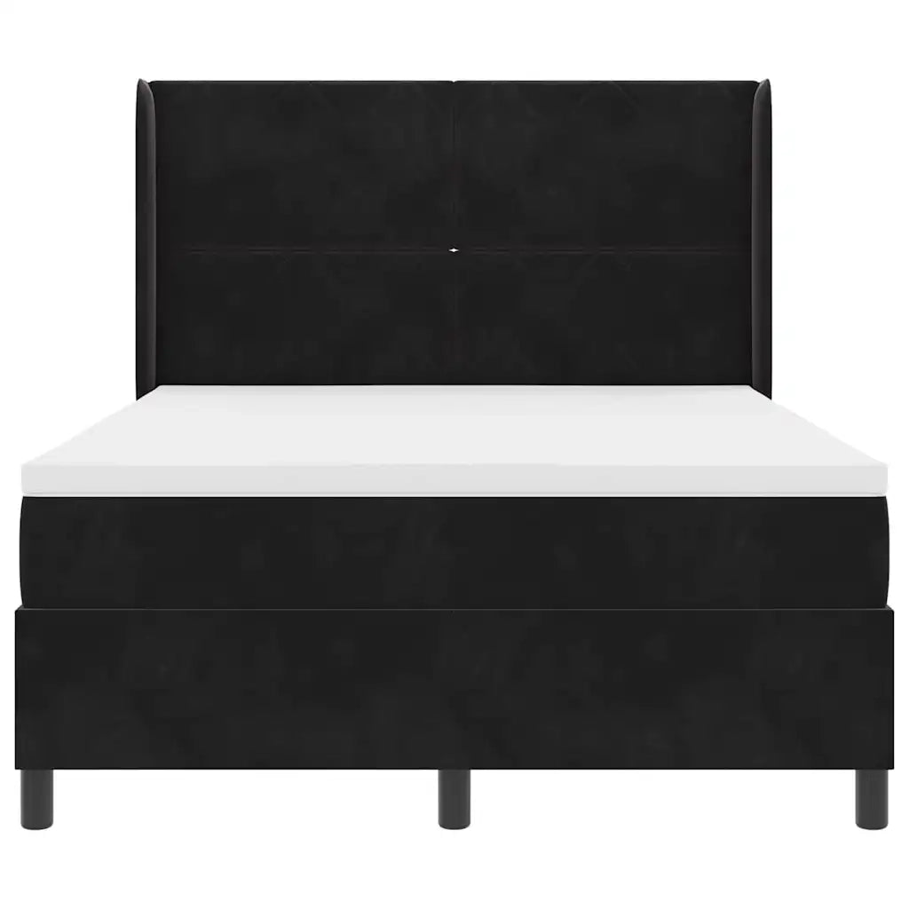 Letto a molle con strisce LED Nero 140 x 200 cm Velluto 3343924