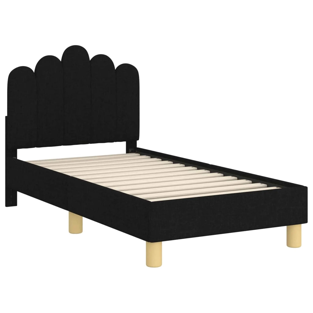 Letto singolo | Letto per adulti | Struttura letto per bambini con testata Nero 70 x 140 cm