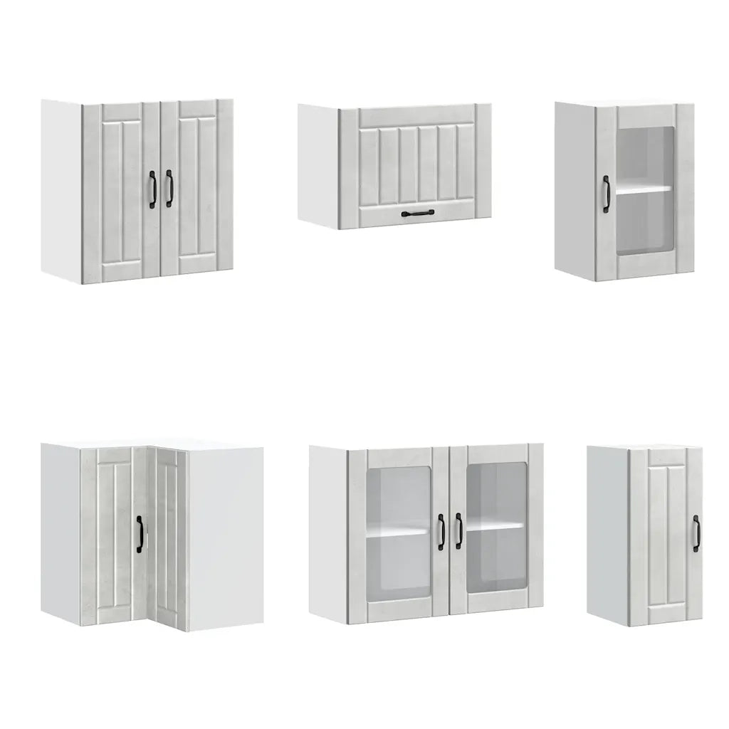 vidaXL Set Mobili da Cucina 11 pz Lucca Grigio Cemento in Truciolato