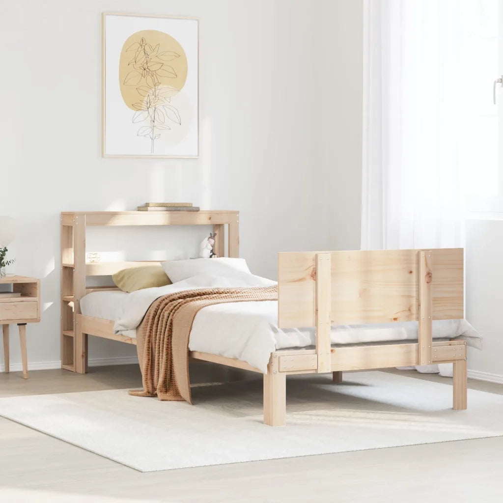 Giroletto con Testiera 90x200 cm in Legno Massello di Pino 3306080