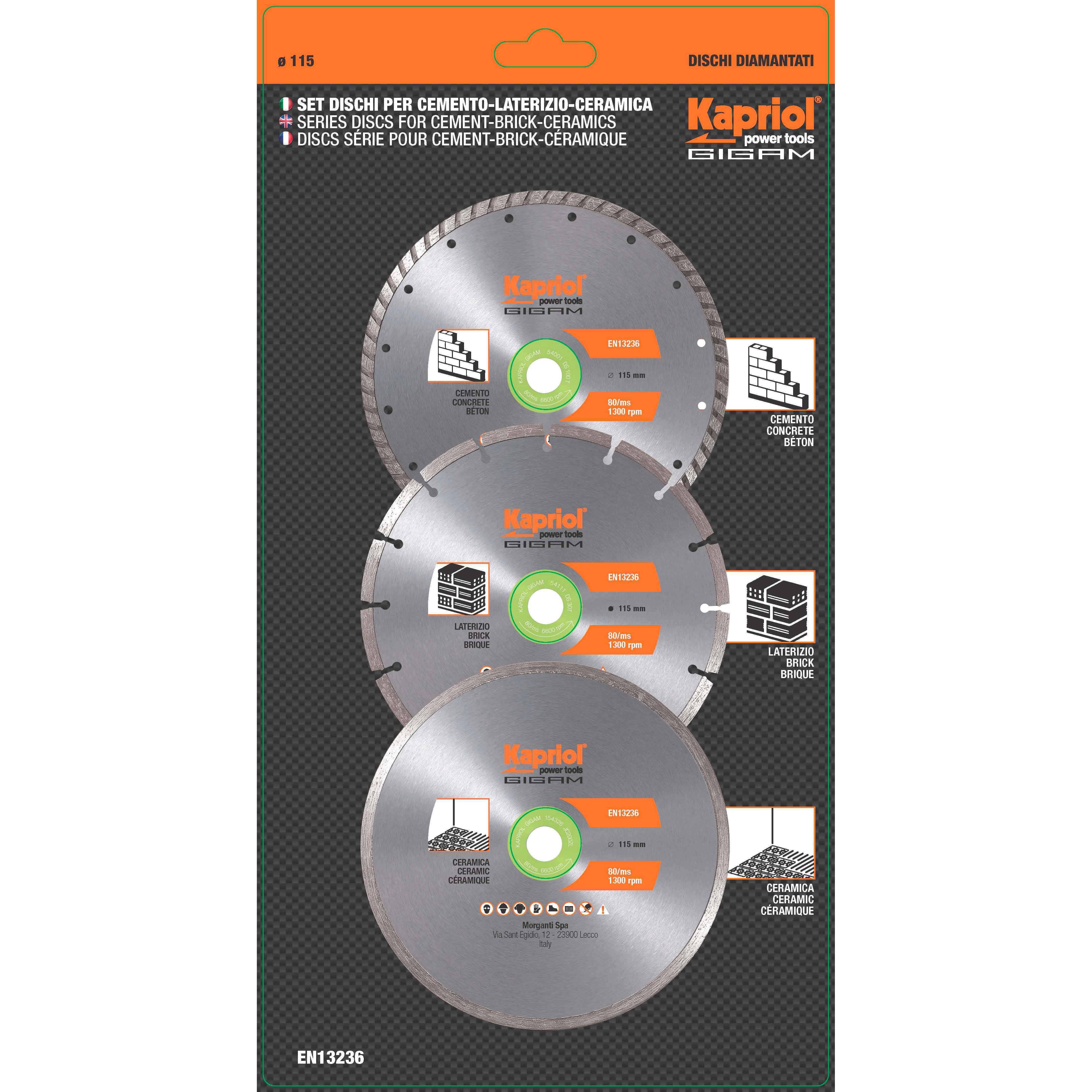 SET 3 DISCHI CEMENTO LATERIZIO
