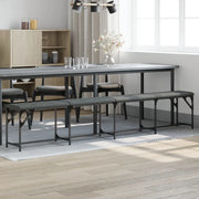 Panca da Pranzo-Sgabello-Panca da Cucina Grigio Scuro 248x32x45 cm in Acciaio e Tessuto