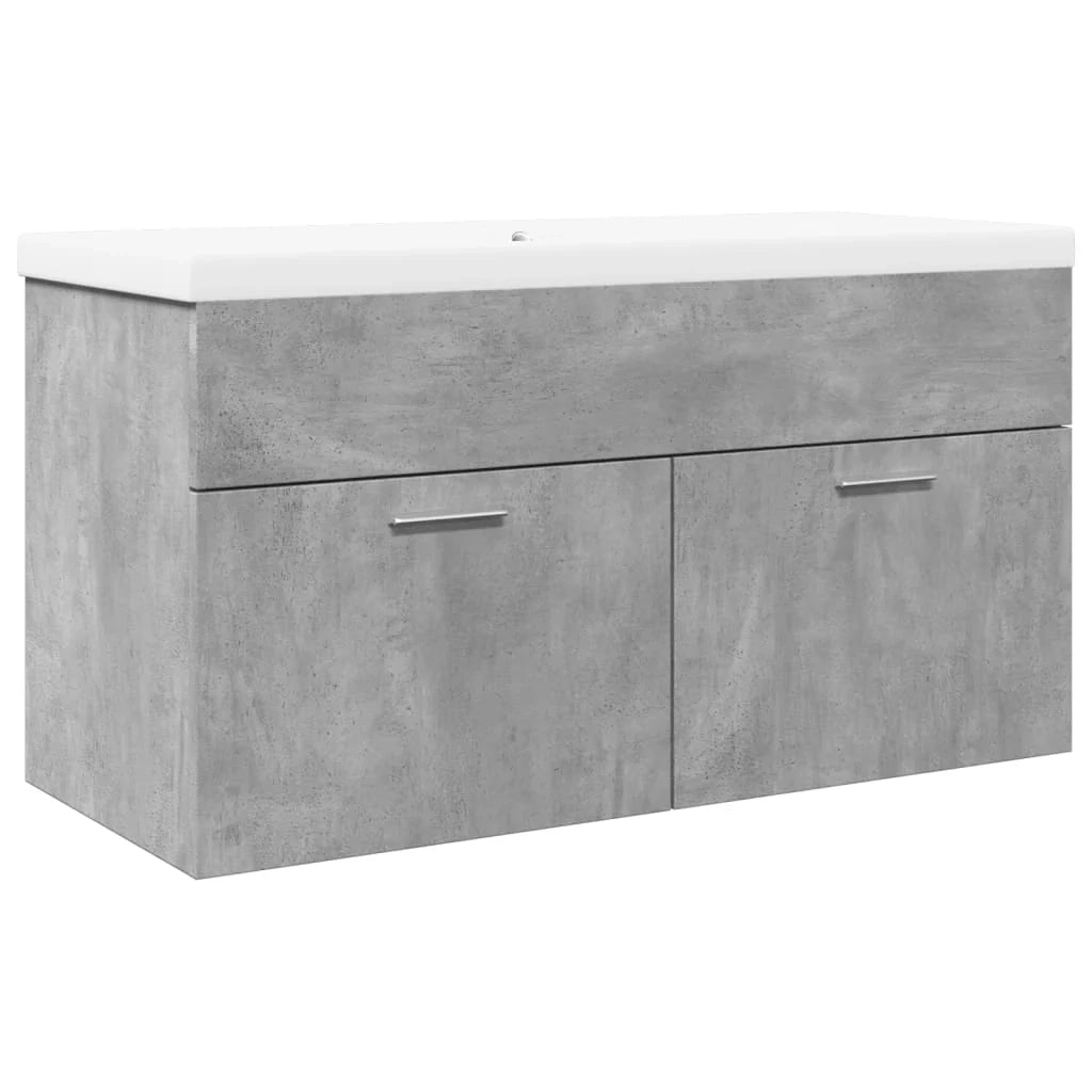 Mobiletto da bagno a parete con vano contenitore 90 x 38,5 x 46 cm legno composito grigio cemento 02_0055753