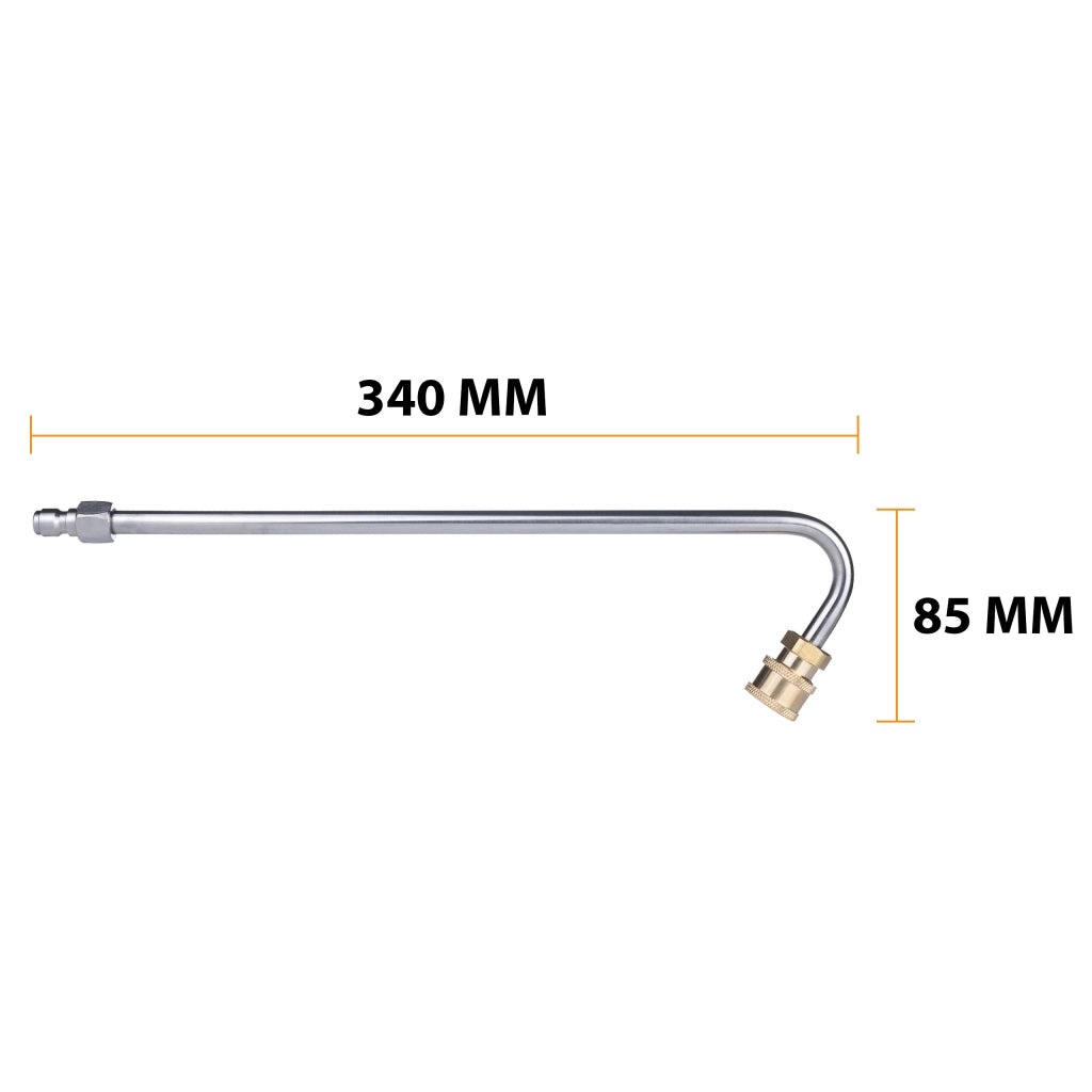 Lancia Alta Pressione 1/4" 34cm Tipo U – Qualità e Durata | Max 250 Bar, 60°C | Compatibile con Rosfix, Lavor
