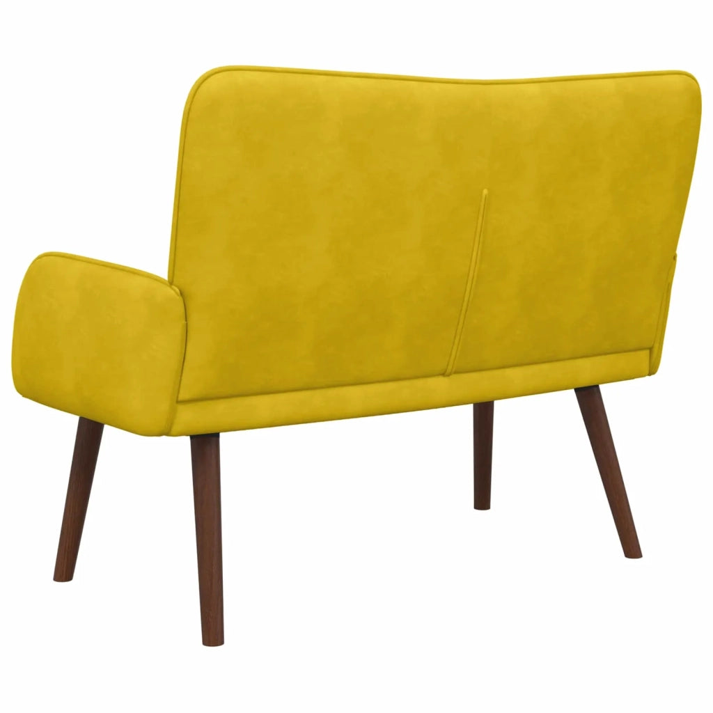 Sofa a Due Posti Giallo 115 x 61 x 87 cm Velluto