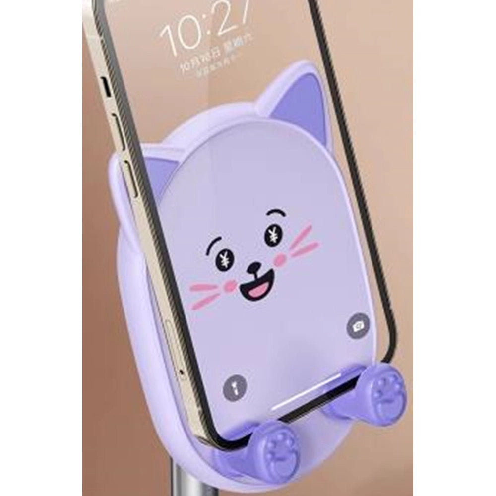 Trade Shop - Supporto Per Cellulare Carino Da Tavolo Regolabile Telescopico Universale Portatile -