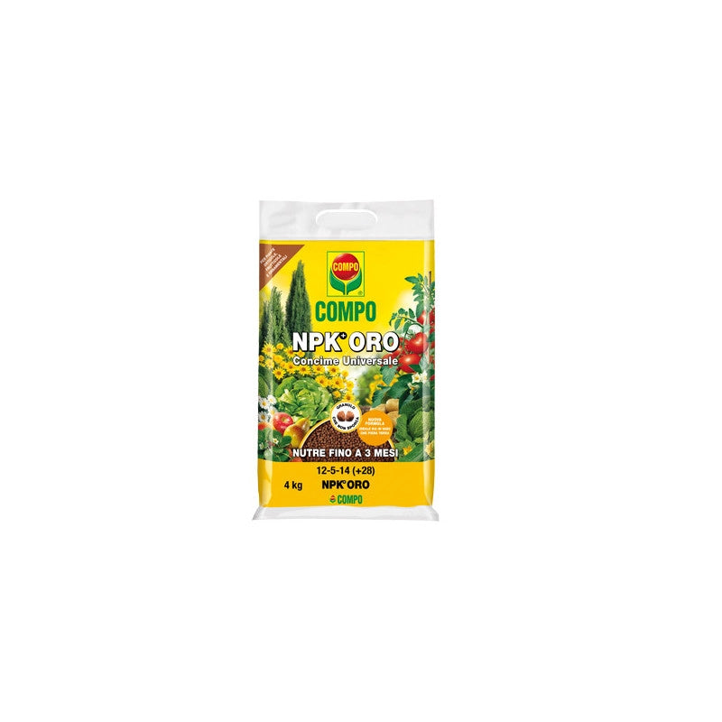 Concime granulare universale – 4kg – COMPO NPK+ORO – Nutrizione bilanciata fino a 3 mesi