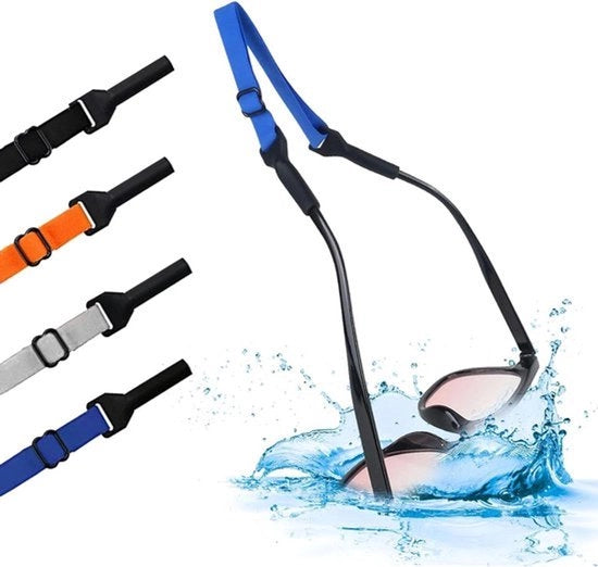 Bracciale per occhiali sportivi in silicone regolabile - bracciale per occhiali da sole galleggiante - bracciale per occhiali universale per uomini, donne e bambini - blu - 4 colori