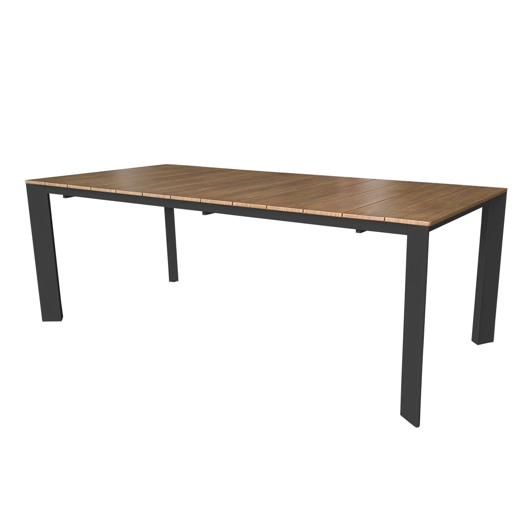Tavolo da giardino allungabile piano effetto legno 215-280x100 cm - DEUS