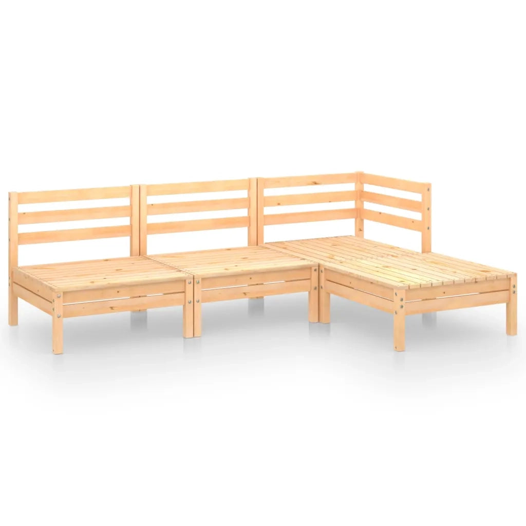 Set Divani da Giardino 4 pz in Legno Massello di Pino cod mxl 36522