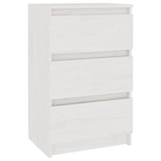 Comodino | Armadio da Notte | Mobiletto da notte Bianco 40x29,5x64 cm in Legno Massello di Pino