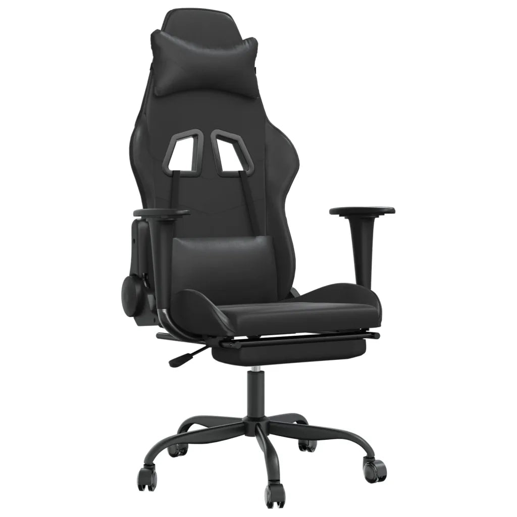 Sedia da Gaming | Sedia da e-sports con Poggiapiedi Nero in Similpelle