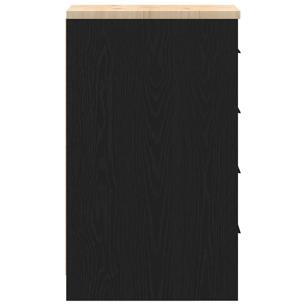Mobile contenitore da garage 30 x 51 x 85 cm con robusto piano di lavoro design moderno in legno nero 02_0051378