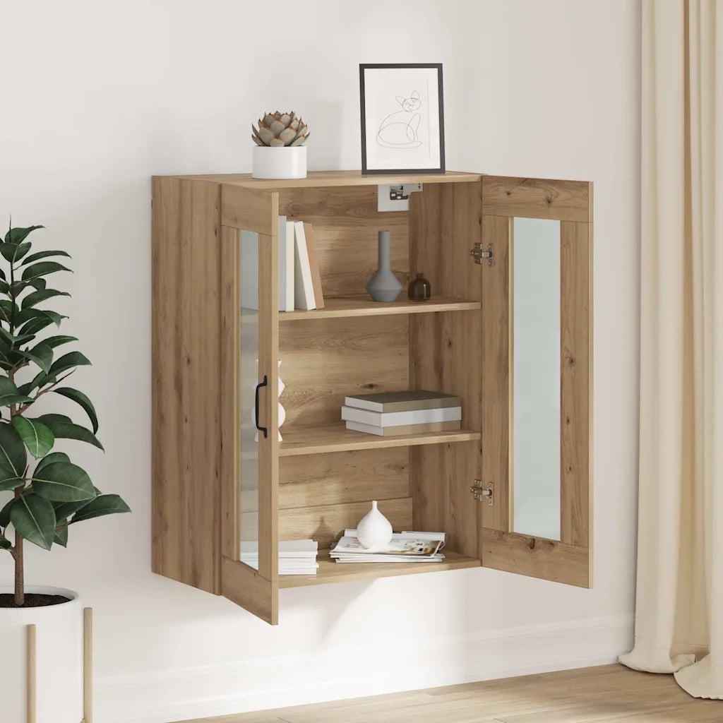 vidaXL Mobiletto da parete appeso Marrone 69.5 x 34 x 90 cm
