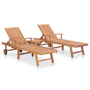 Set di 2 lettini prendisole sedie a sdraio lettini prendisole aiuole da giardino mobili da giardino con tavolo in legno massello di teak 02_0012079