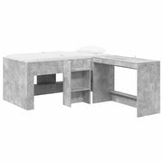 Letto alto per bambini con scrivania 2 pz Grigio Cemento 3423465