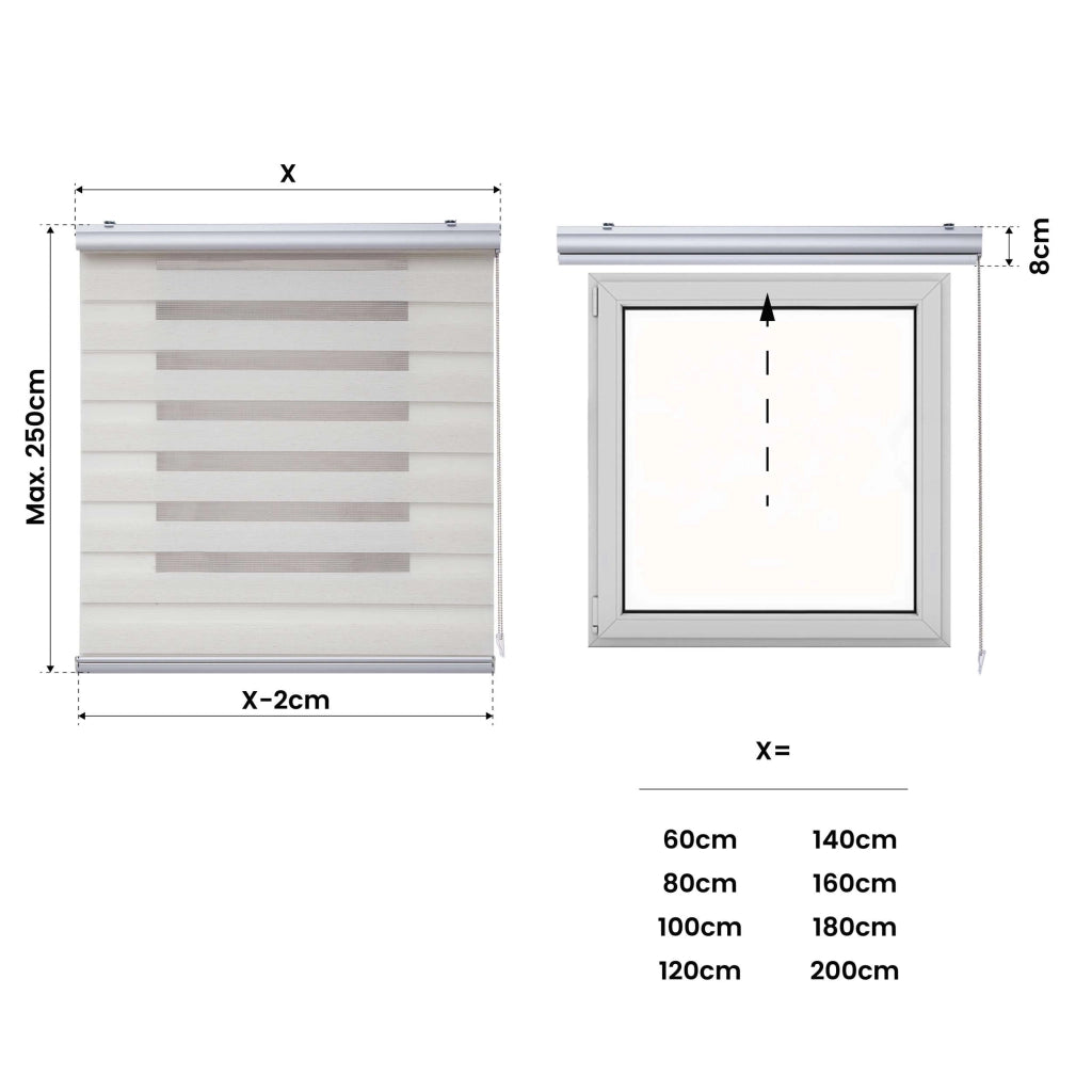 Tenda a Rullo giorno / notte Premium Con Finiture premium Lino 100x250 cm