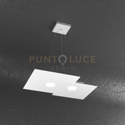 PLATE SOSPENSIONE 2+1 LUCI BIEMISSIONE BIANCO 1129-S2 R+1-BI