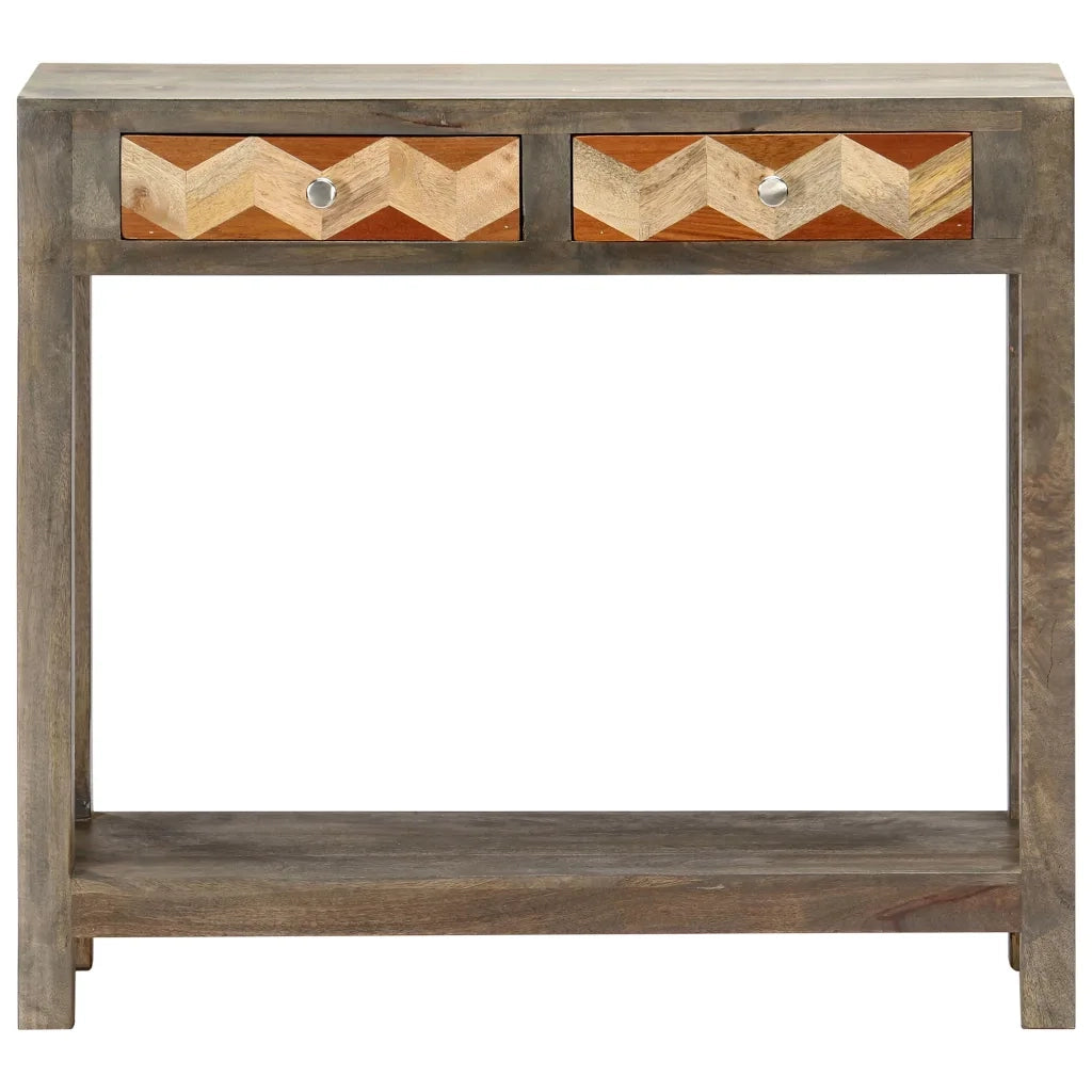 Tavolo Consolle Grigio 86x30x76 cm in Legno Massello di Mango 282737