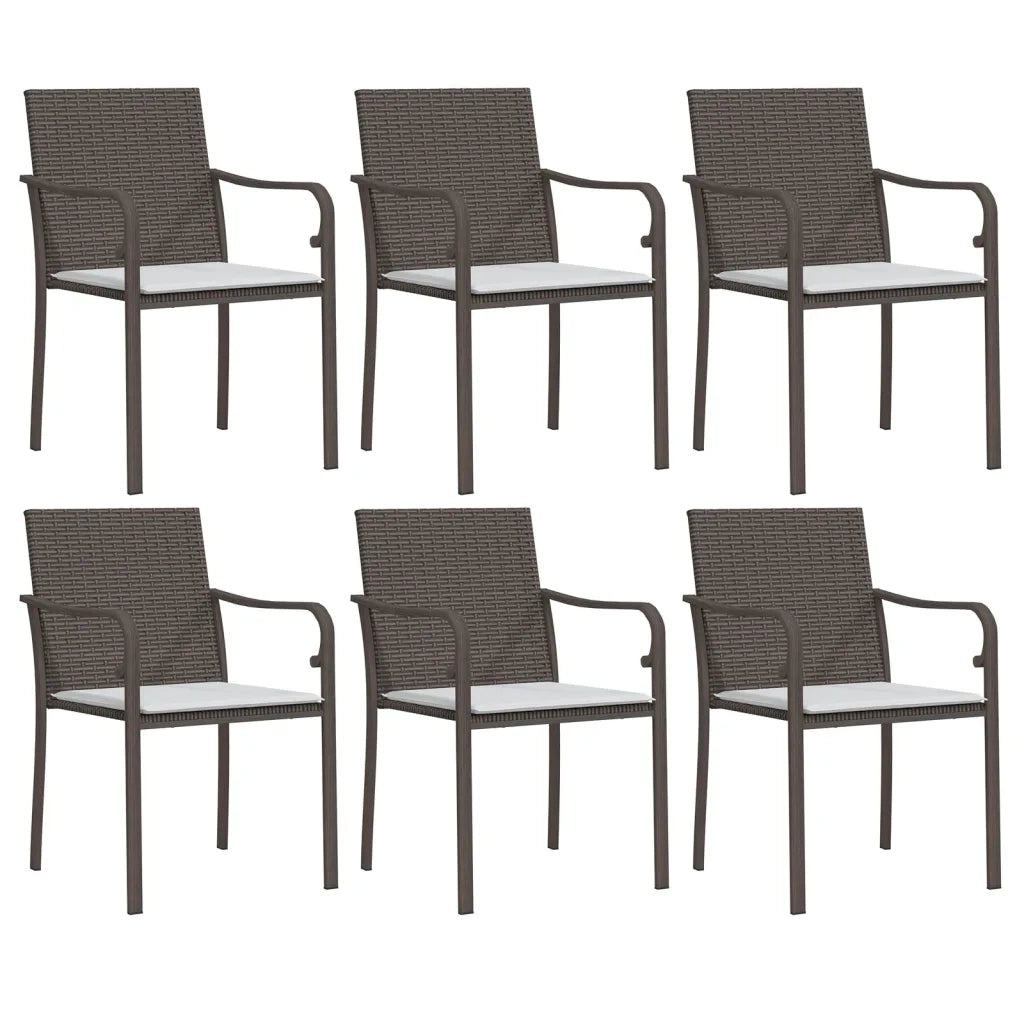 Set Pranzo da Giardino 7 pz con Cuscini in Polyrattan e Acciaio 3186962