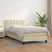 Giroletto a Molle con Materasso Crema 90x200 cm in Similpelle cod mxl 63460
