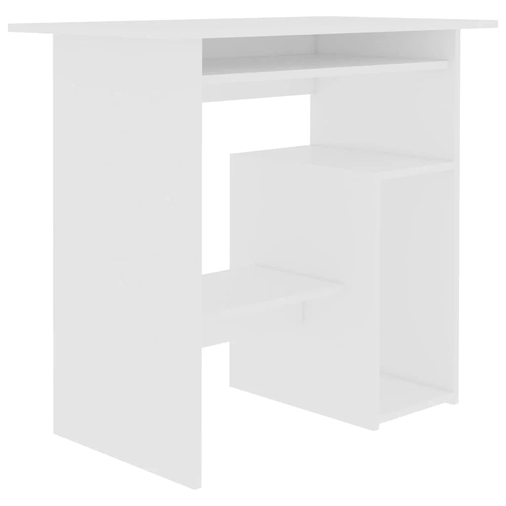 Scrivania tavolo postazione di lavoro mobile per computer studio 80 x 45 x 74 cm legno ingegnerizzato bianco 02_0023526