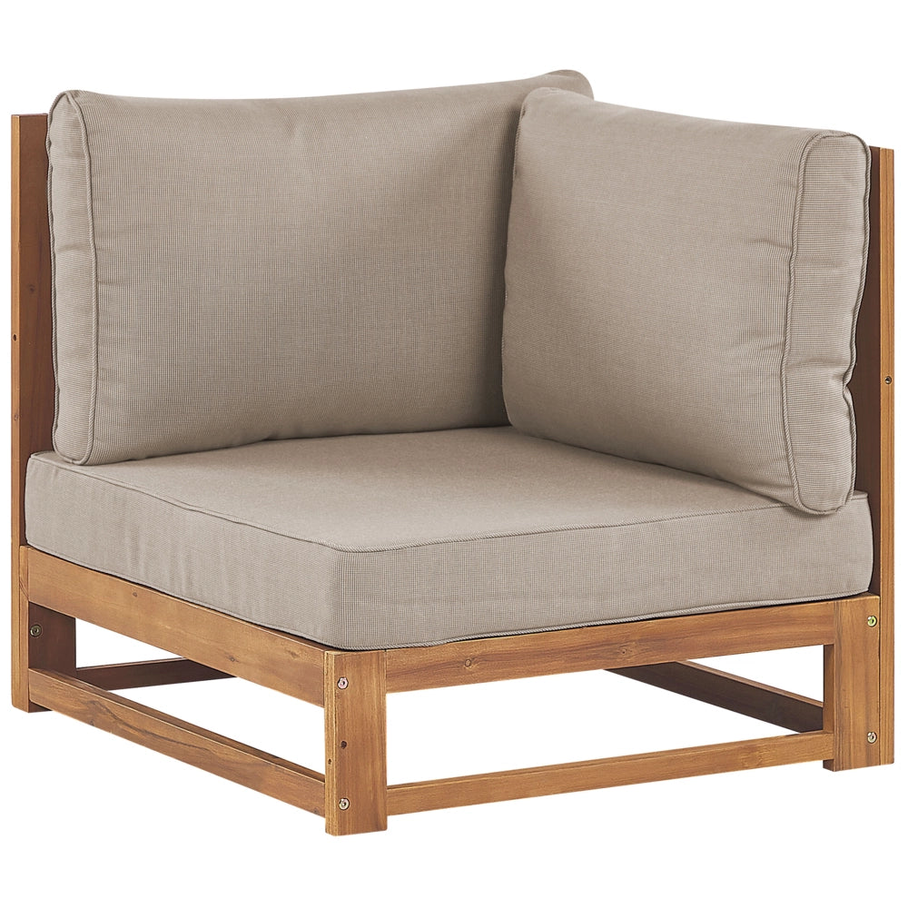 Set da giardino 5 posti in legno di acacia chiaro lato destro moderno elegante