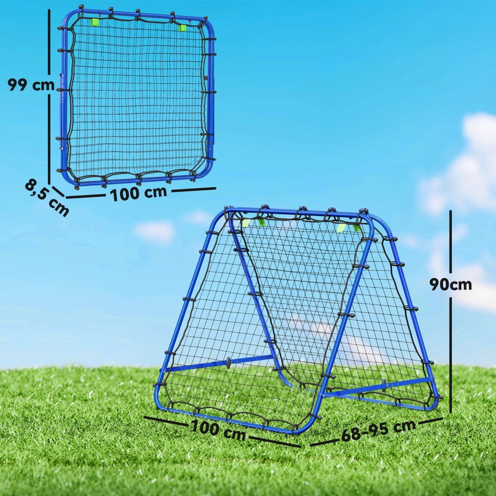 Rete da calcio regolabile 5 angoli ¨C zephmum ¨C blu 91x91 cm