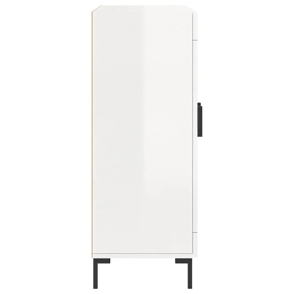 Buffet credenza cassettiera mobiletto mobile contenitore organizer per cucina soggiorno finitura lucida 69,5 x 34 x 90 cm legno ingegnerizzato bianco 02_0030738