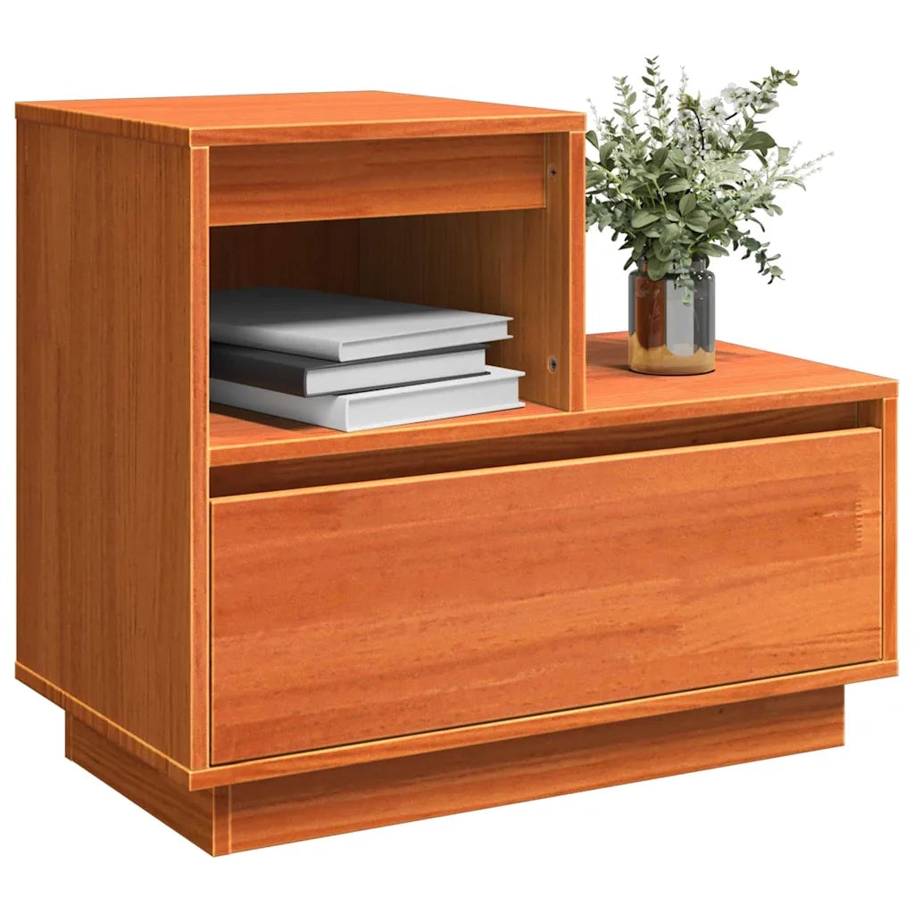 vidaXL Armadio da Notte con cassetto Cera marrone 60 x 34 x 51 cm