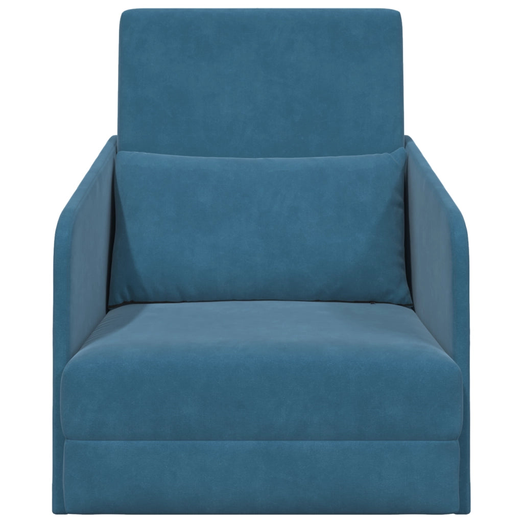Divano Letto 2-in-1 Blu 65x80x83 cm Velluto