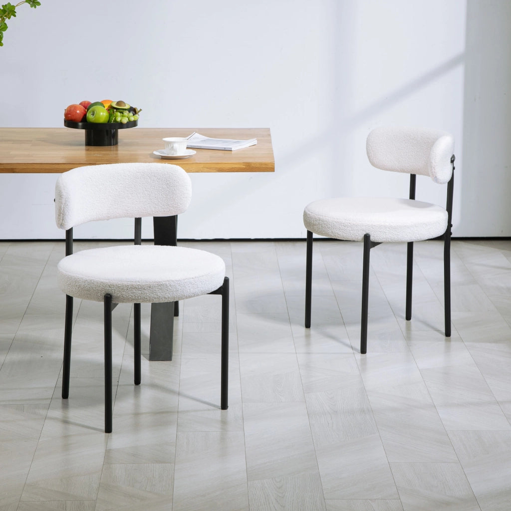 Set Sedie da Pranzo Imbottite ¨C Zephmum ¨C Cremewei? Struttura Metallo