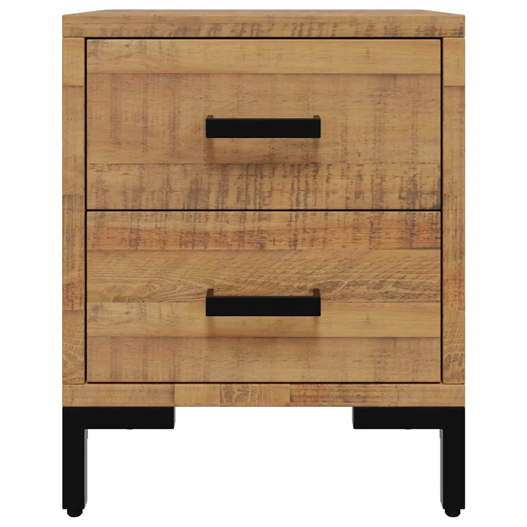 Comodini 2 pz 36x30x45 cm in Legno Massello di Pino