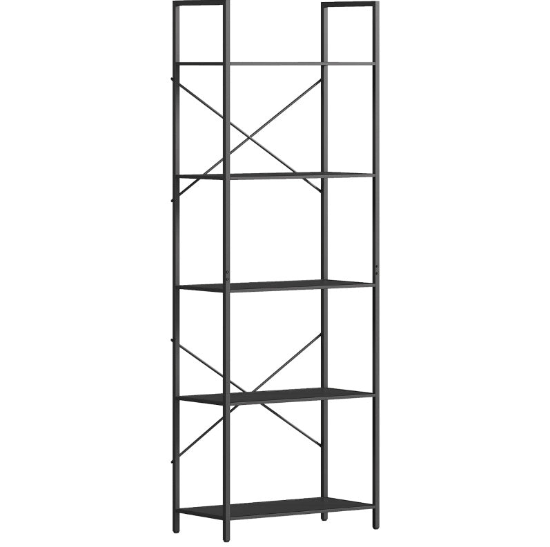 Libreria industriale nera a 5 livelli in metallo 60 x 30 x 170,5 cm