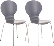 Set 2x Sedie Impilabili Diego in Legno Robusto grigio