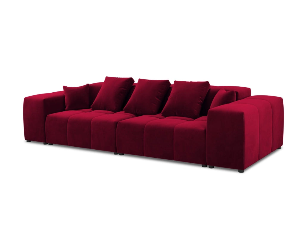 Cosmopolitan Design - Divano modulare "Rome" 3 posti in velluto rosso 