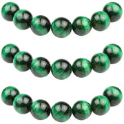 Raccoglitori 12mm 30 pezzi Occhio di Tigre Verde Semiopaco Raccoglitori con Foro Pietre Naturali Ronde Raccoglitori per la Creazione di Gioielli Bracciali Collane