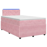 Letto box spring con materasso Rosa 120 x 190 cm Velluto 3453112