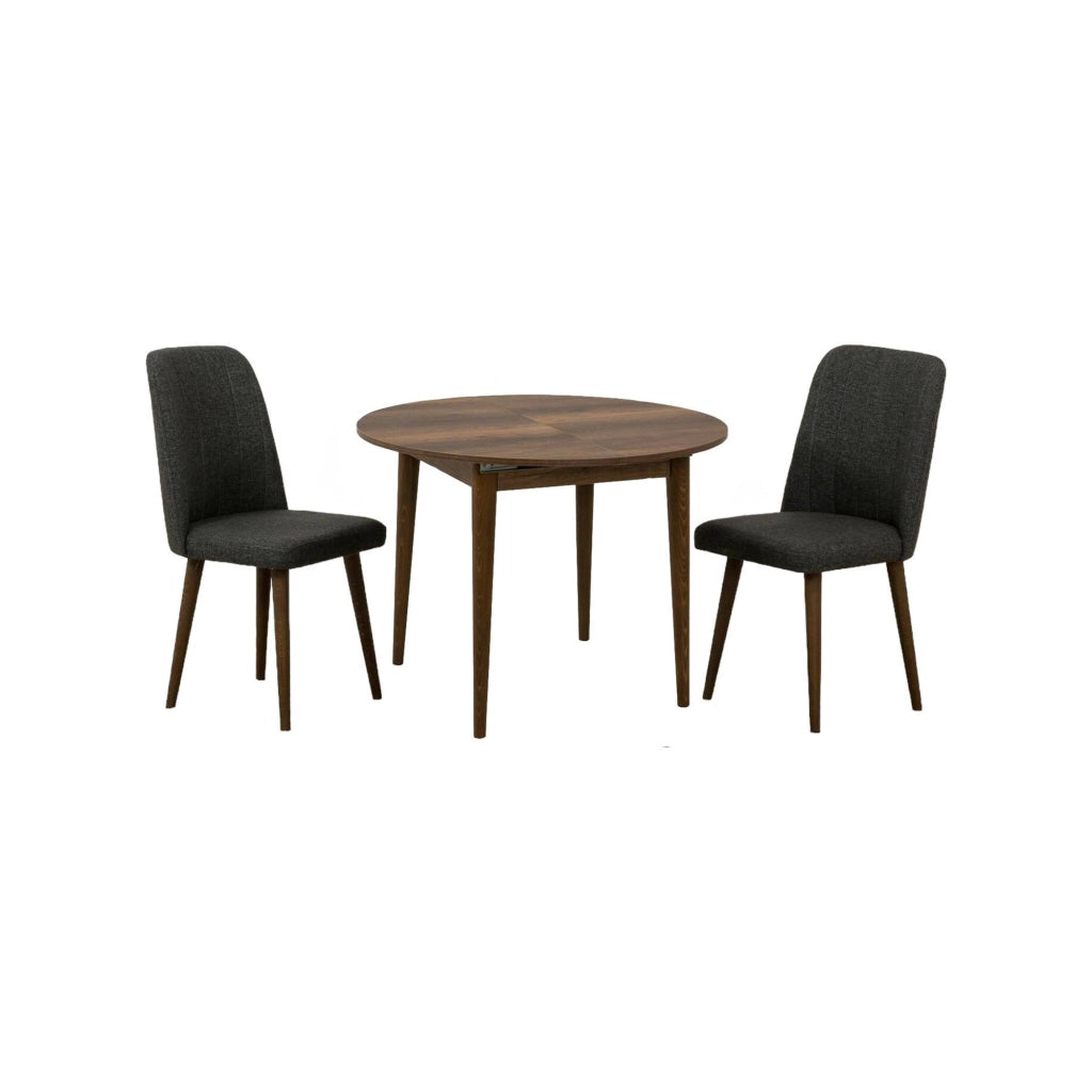 Bee, set Tavolo e Sedie 4 Posti, Marrone Noce
