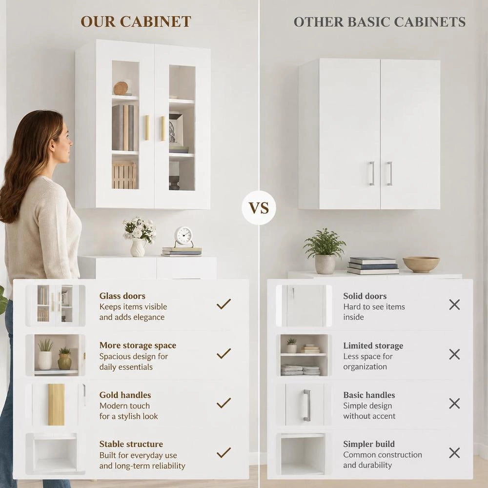 Wall Cabinet, White, 69.5x34x90 Cm