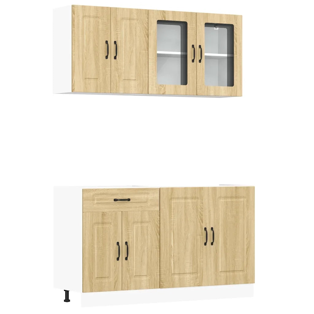 vidaXL Set Mobili da Cucina 4 pz Kalmar Rovere Sonoma in Truciolato