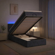Letto Ottomano con Materasso e LED Grigio Scuro 90 x 200 cm 3457114